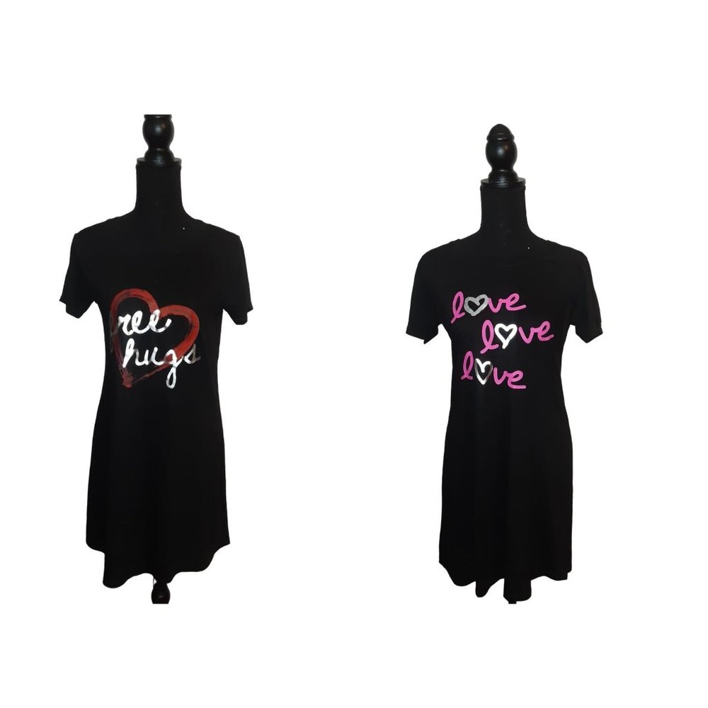 Rampage Intimates Lot Of 2 Short Sleeve Sleep Shirts Size M